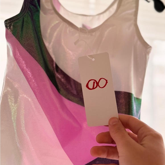 NWT Pink and Black Swirl Gymnastics Leotard - Picture 5 of 5